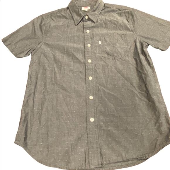 Levi’s men’s size small short sleeve button up shirt charcoal gray - Picture 1 of 7